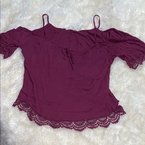 Red wine colored top